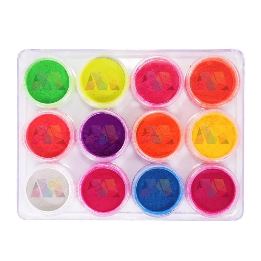 12 Color Fluorescent Nail Art Neon Pigment