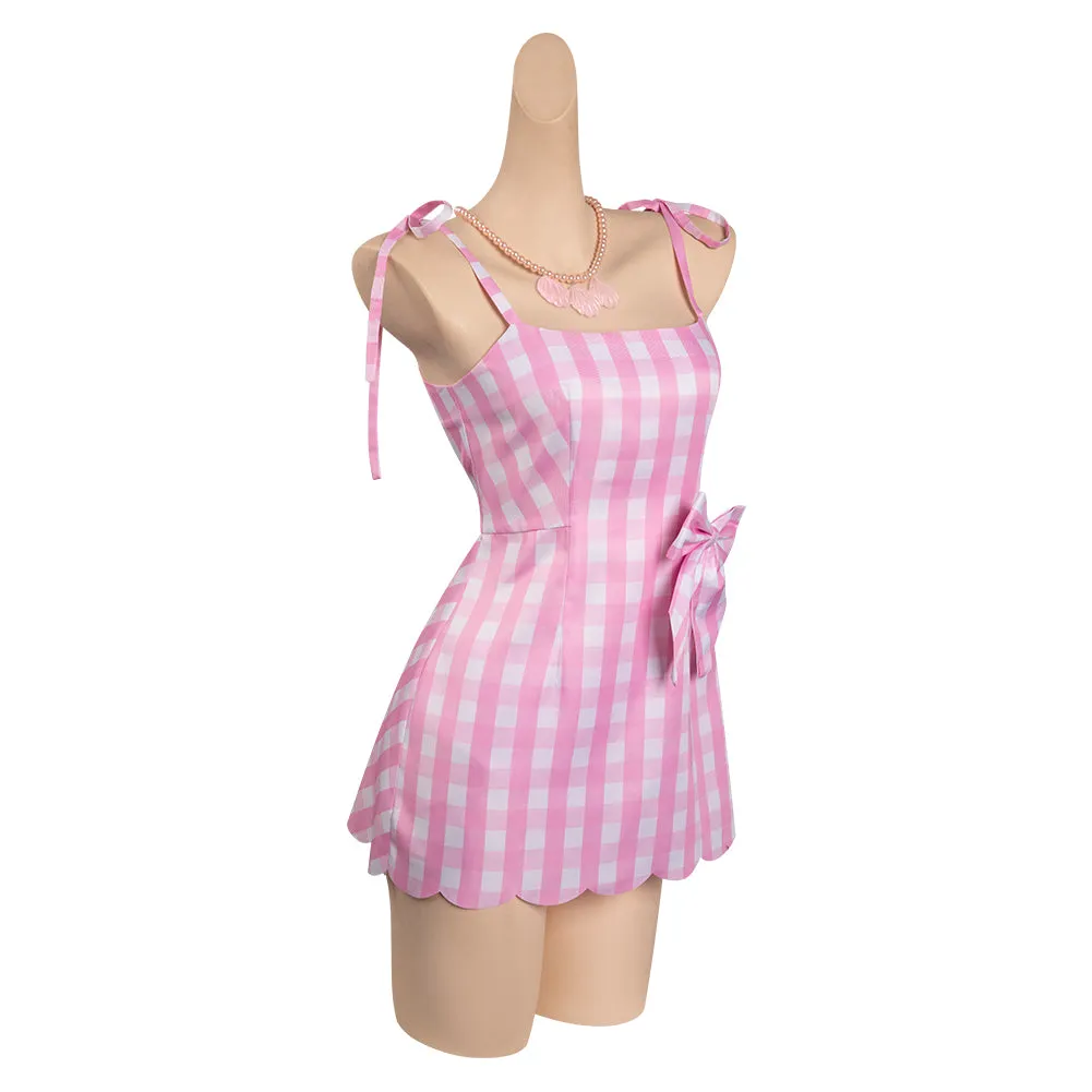 2023 Pink Plaid Skirt for Kids Children Classic Vintage Cosplay Costume
