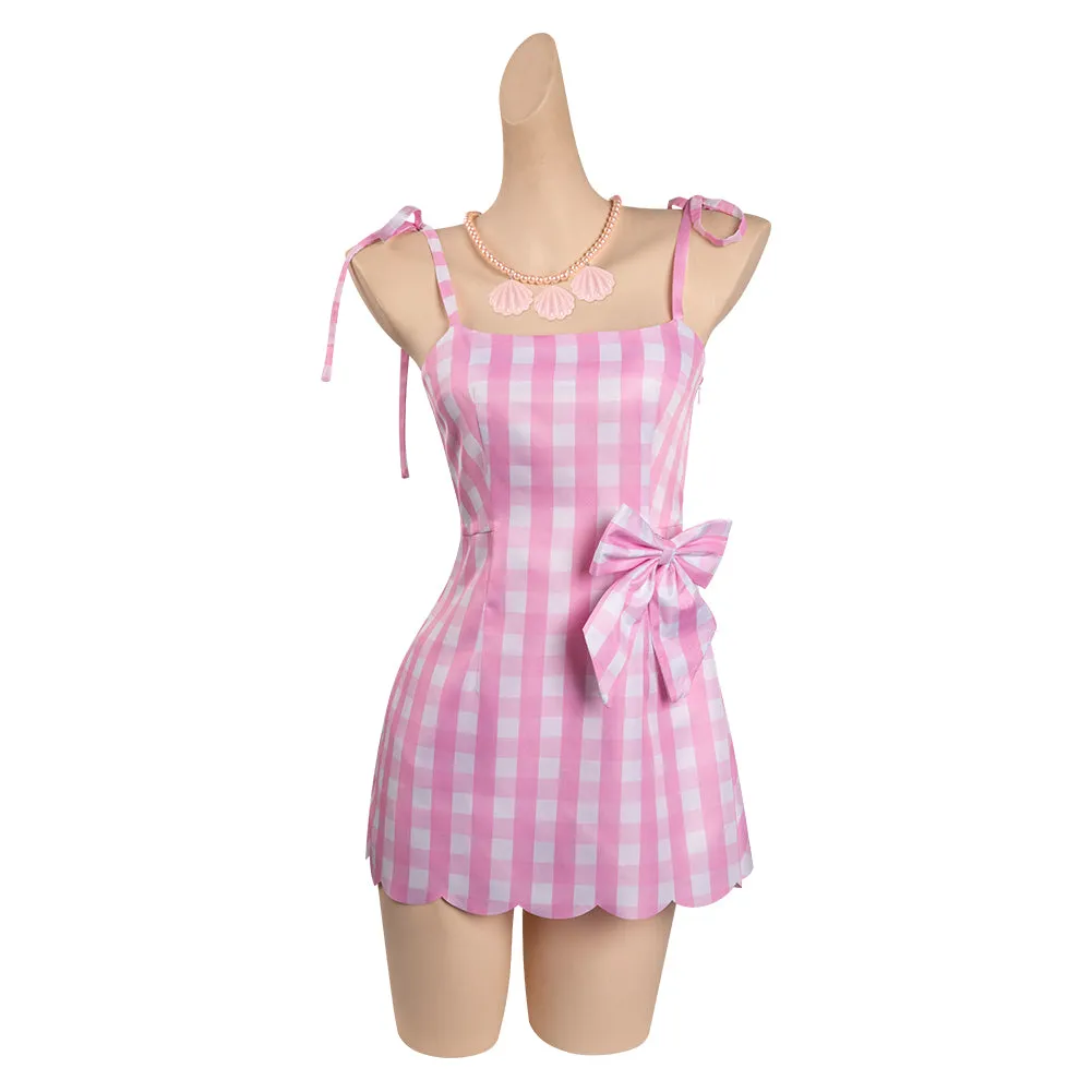2023 Pink Plaid Skirt for Kids Children Classic Vintage Cosplay Costume