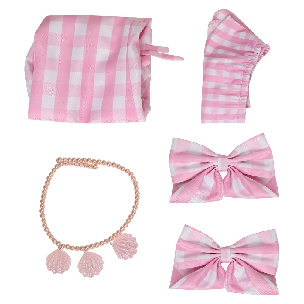 2023 Pink Plaid Skirt for Kids Children Classic Vintage Cosplay Costume