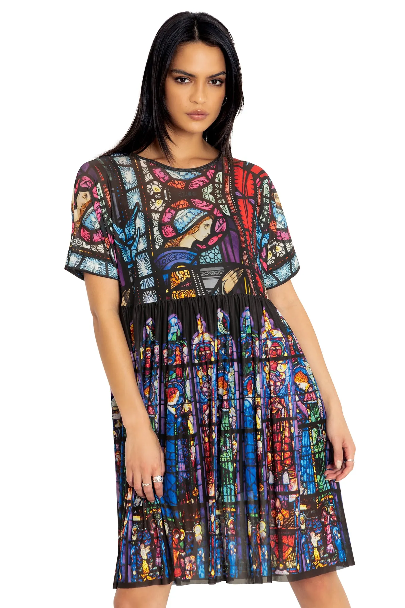 Adoration Of The Sacred Heart Sheer Smock Dress