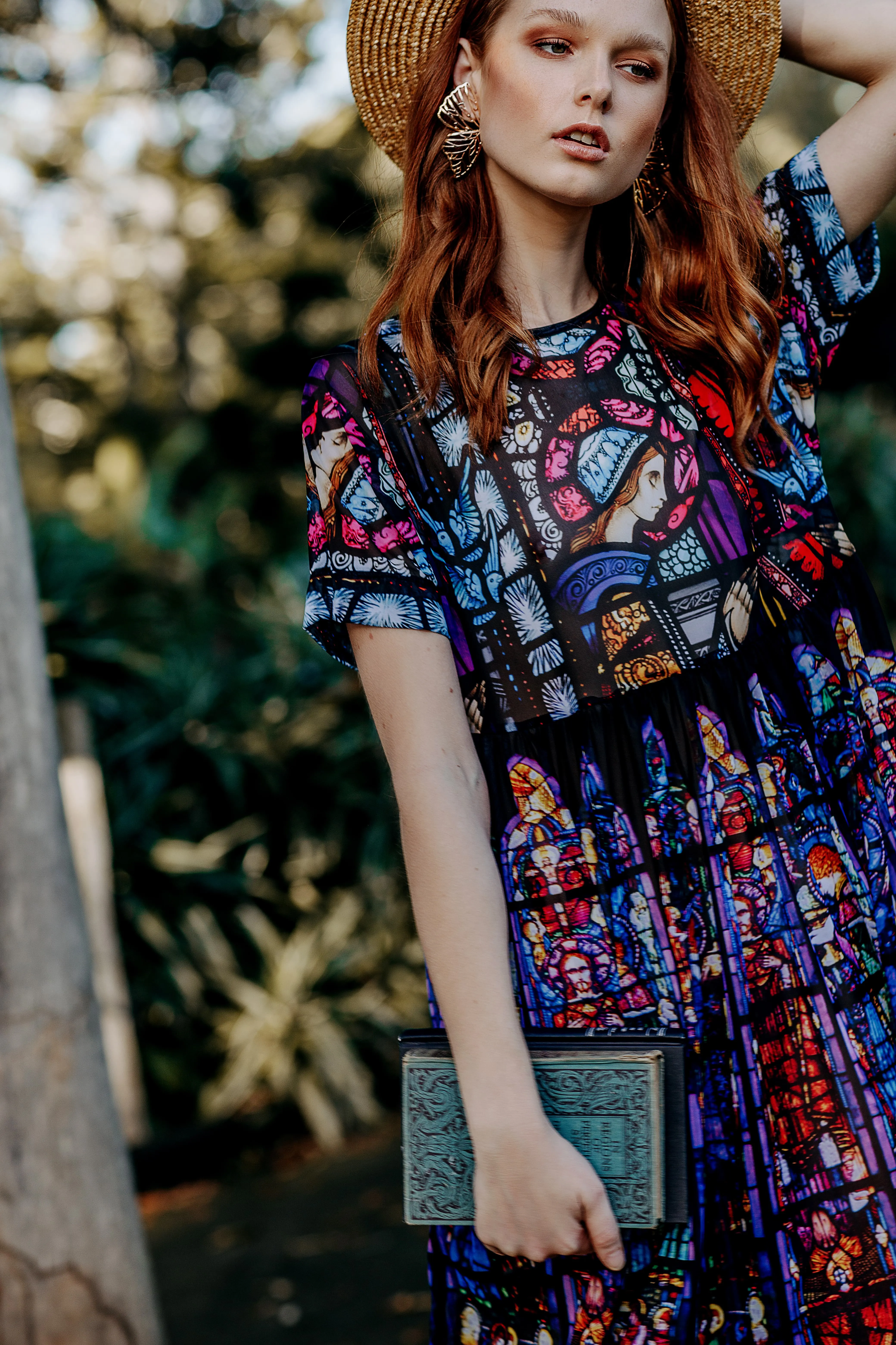 Adoration Of The Sacred Heart Sheer Smock Dress
