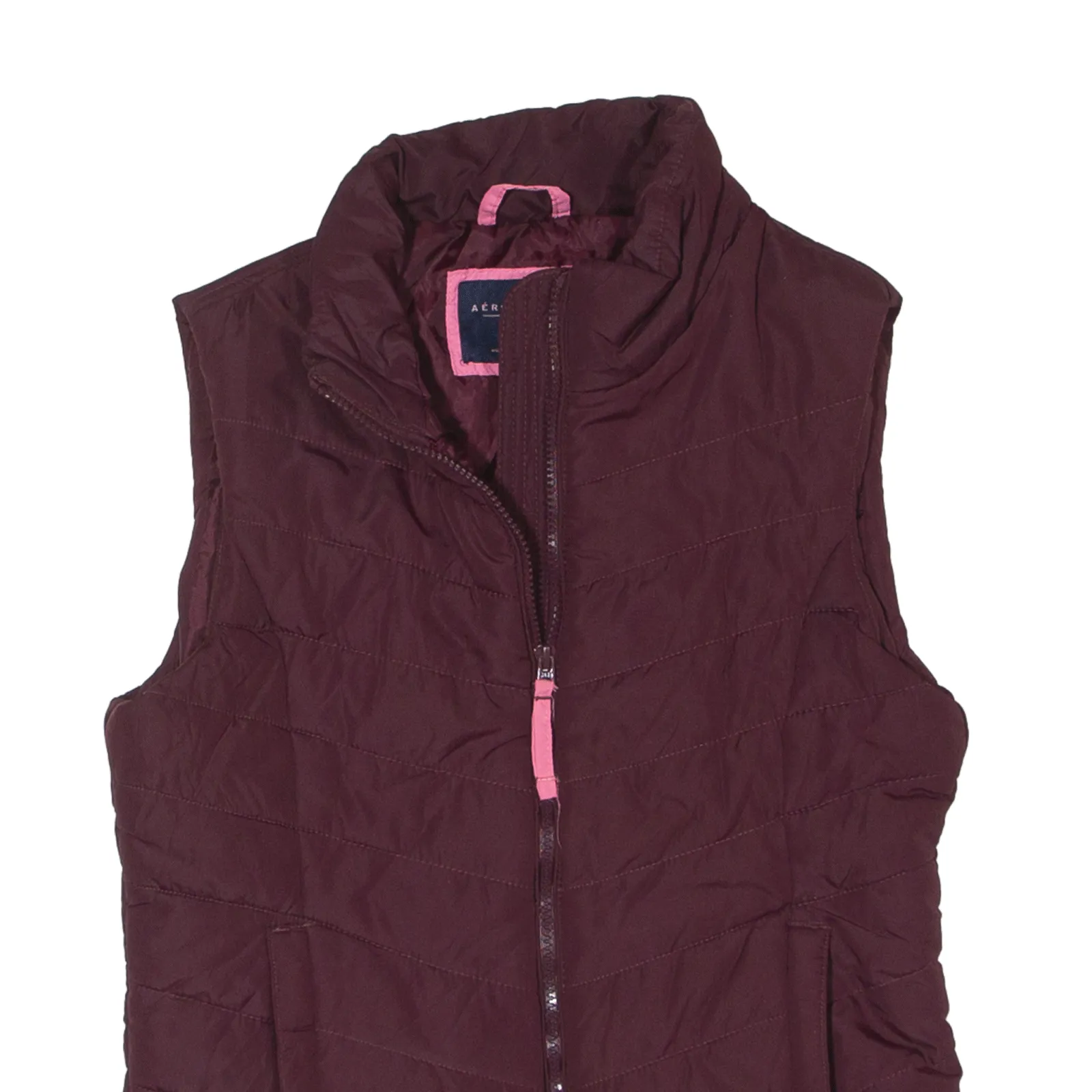 AEROPOSTALE Puffer Gilet Maroon Womens M