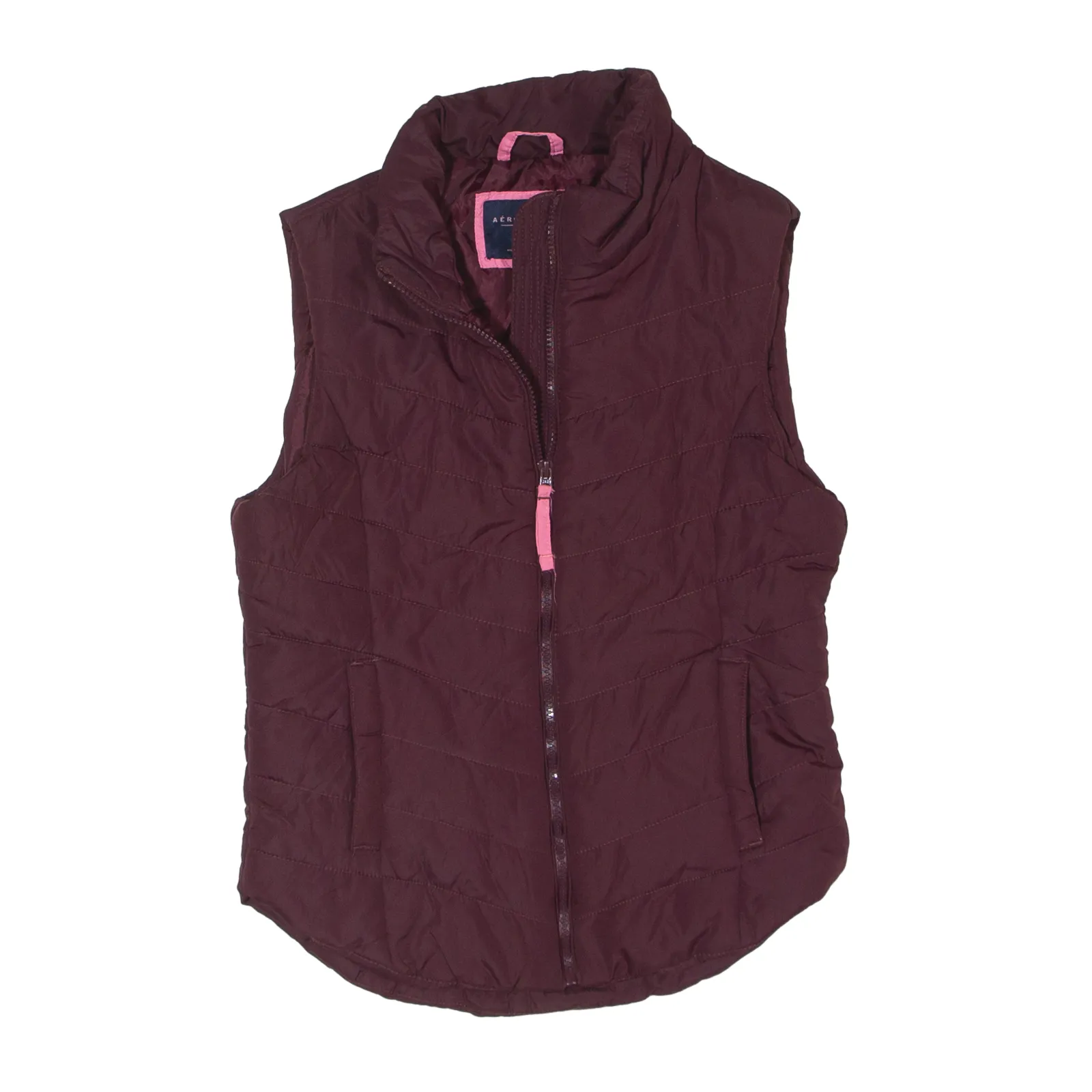 AEROPOSTALE Puffer Gilet Maroon Womens M