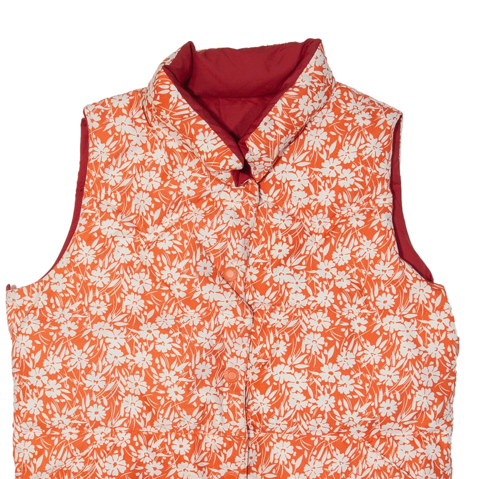 AMERICAN EAGLE OUTFITTERS Reversible Puffer Gilet Red Floral Womens M