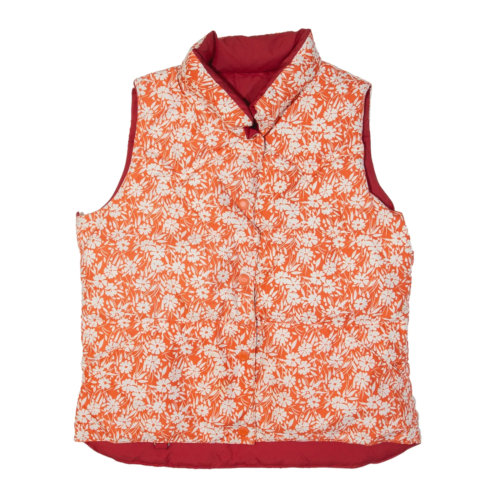 AMERICAN EAGLE OUTFITTERS Reversible Puffer Gilet Red Floral Womens M