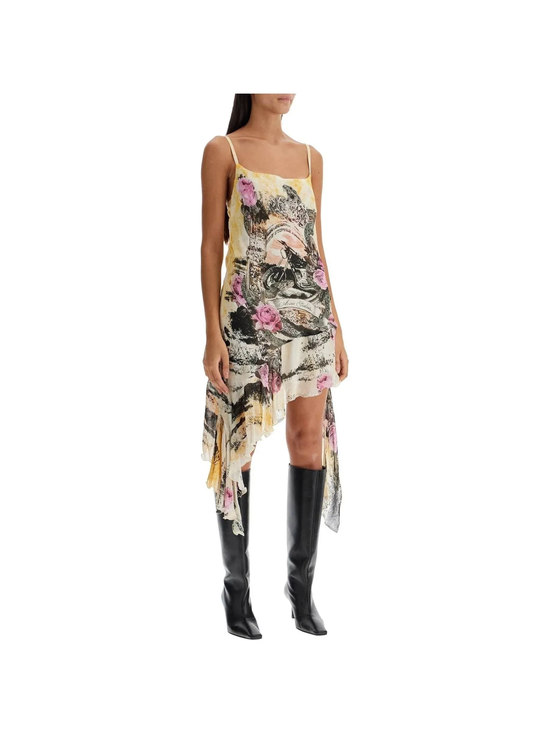 Asymmetric Crinkled Dress