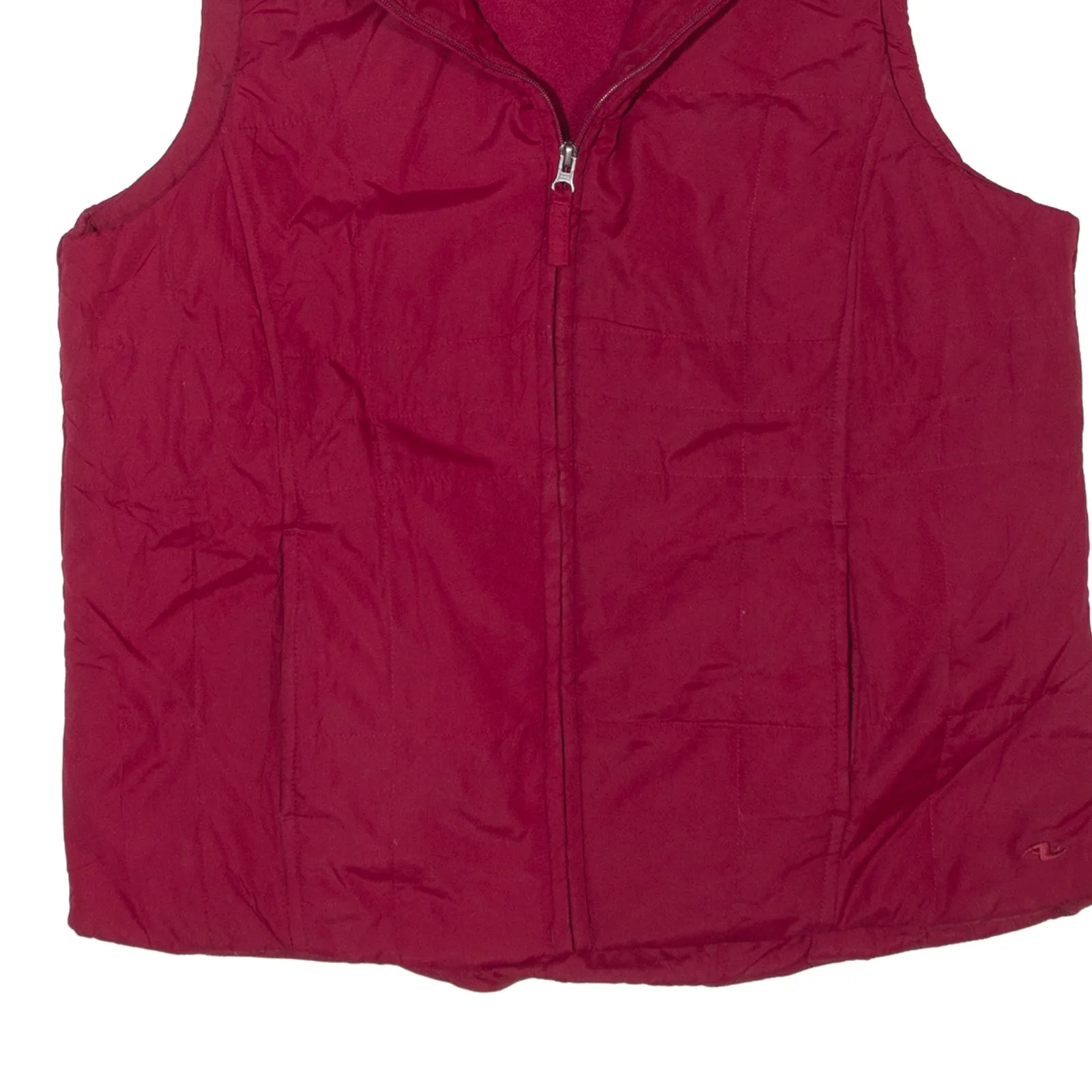 ATHLETIC WORKS Fleece Lined Puffer Gilet Maroon Womens L