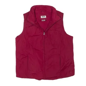 ATHLETIC WORKS Fleece Lined Puffer Gilet Maroon Womens L
