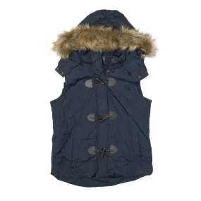 BAGATELLE Faux Fur Hood Puffer Gilet Blue Womens S