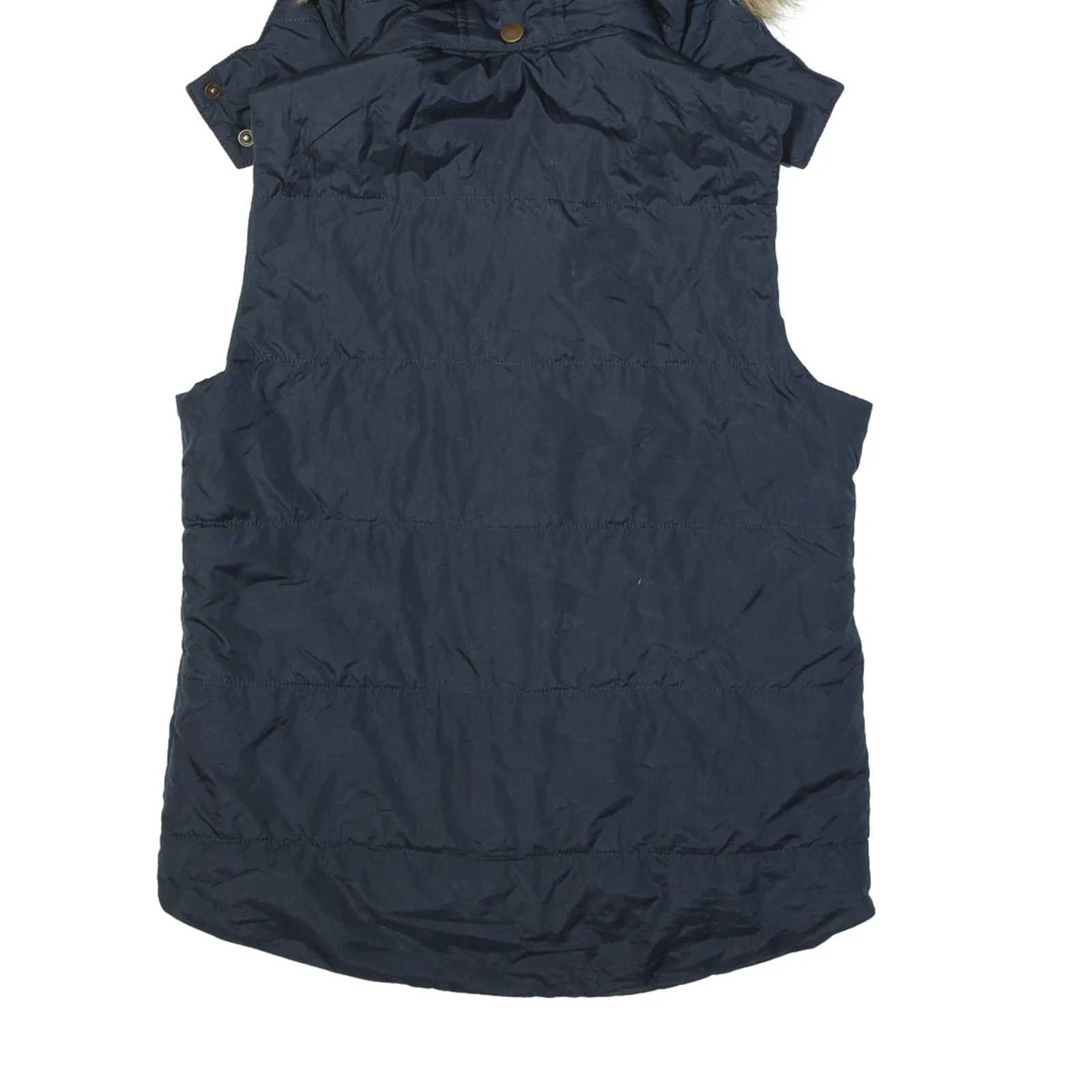 BAGATELLE Faux Fur Hood Puffer Gilet Blue Womens S
