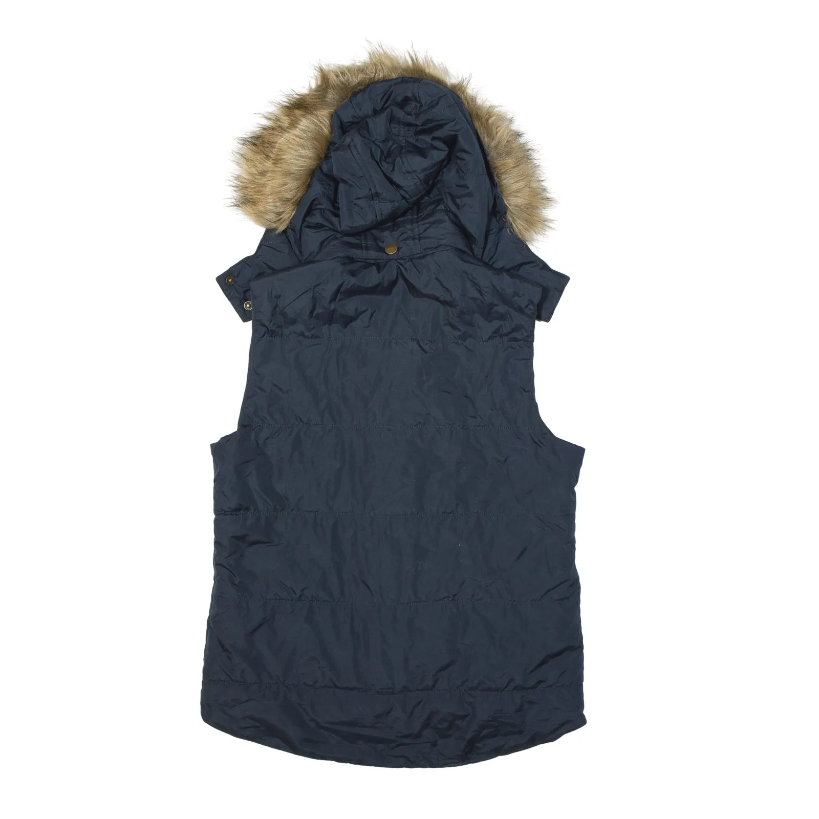 BAGATELLE Faux Fur Hood Puffer Gilet Blue Womens S