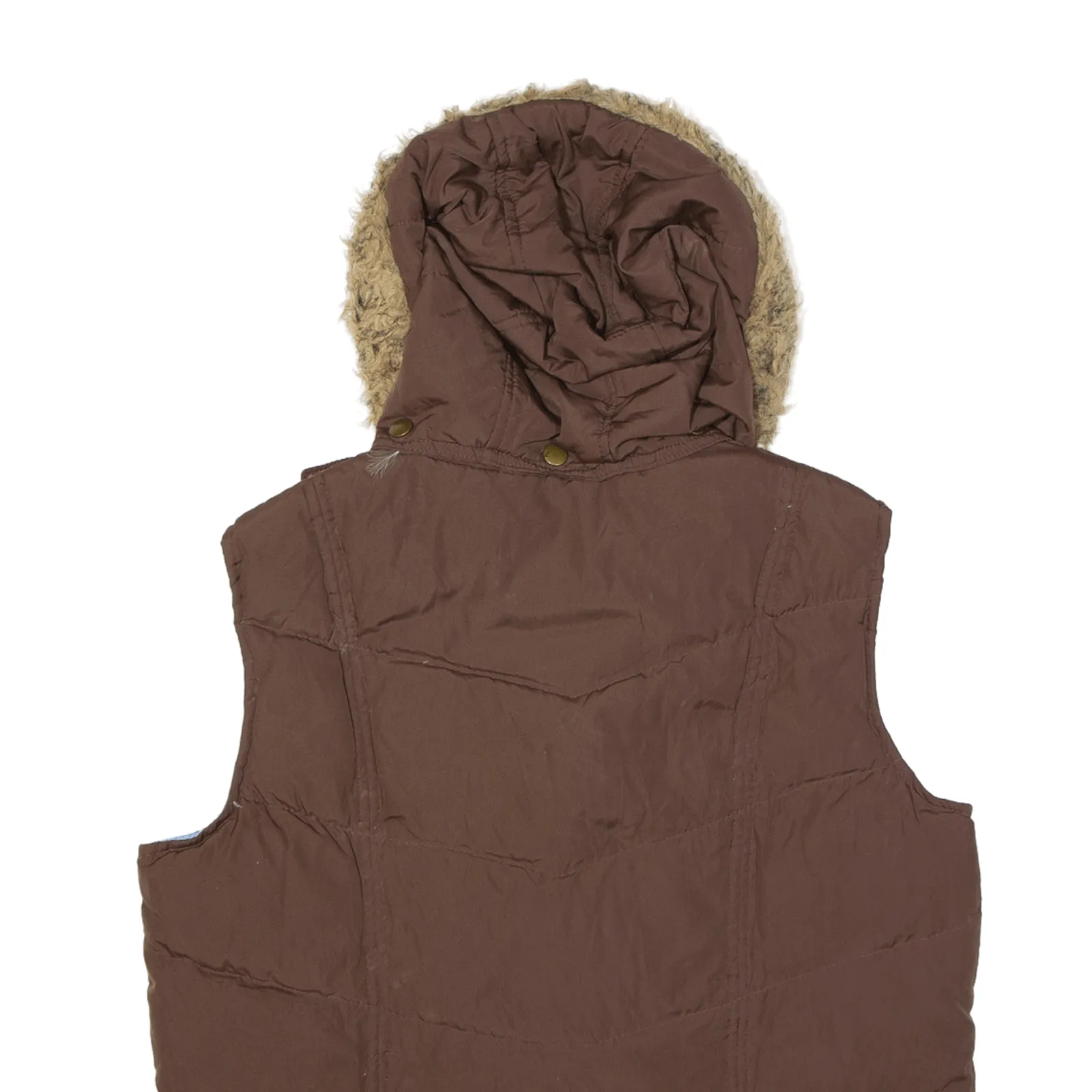 BAILEYS POINT Faux Fur Hood Puffer Gilet Brown Girls L