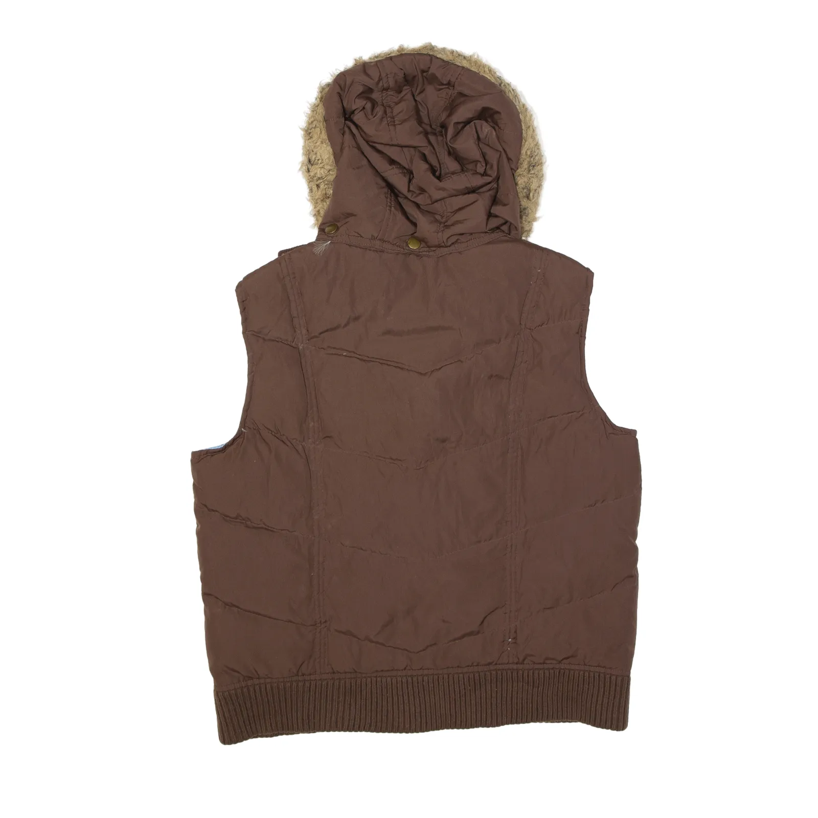 BAILEYS POINT Faux Fur Hood Puffer Gilet Brown Girls L