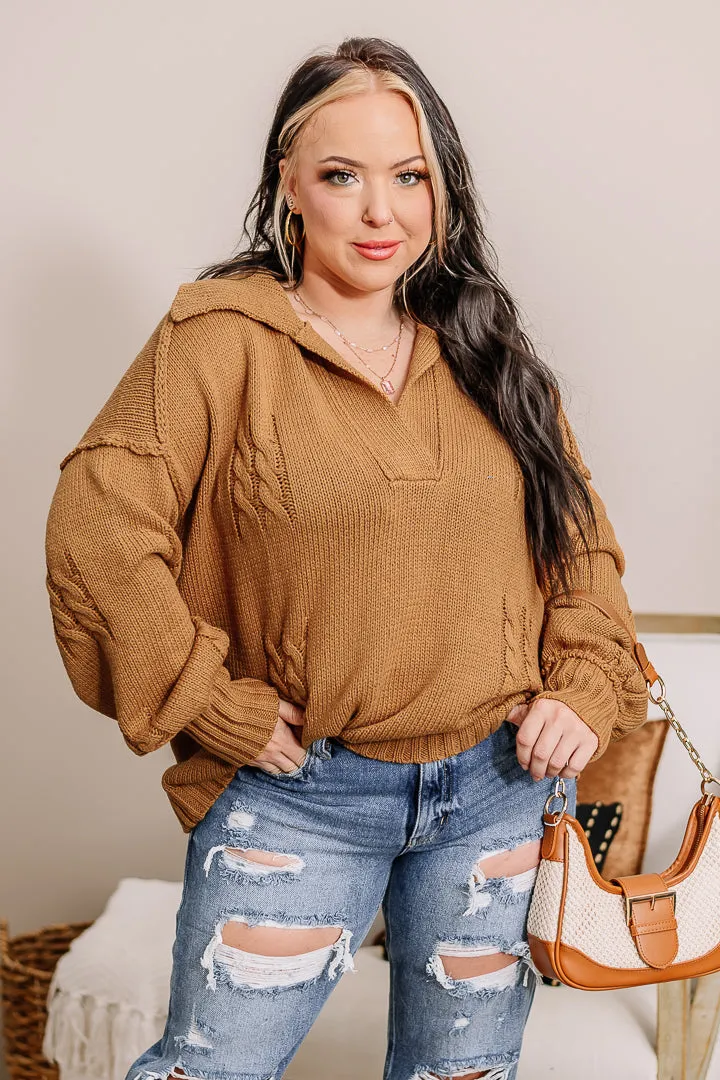 Caramel Cutie Cable Knit Pullover
