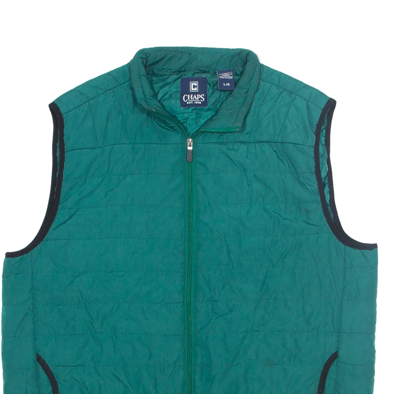 CHAPS Insulated Puffer Gilet Green 90s Mens L