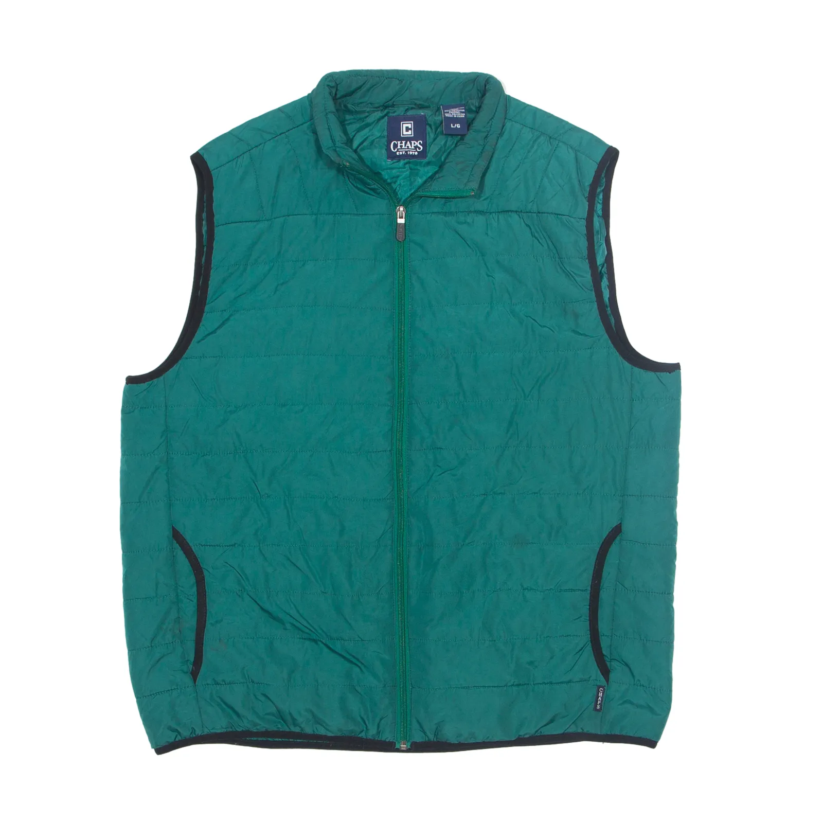 CHAPS Insulated Puffer Gilet Green 90s Mens L