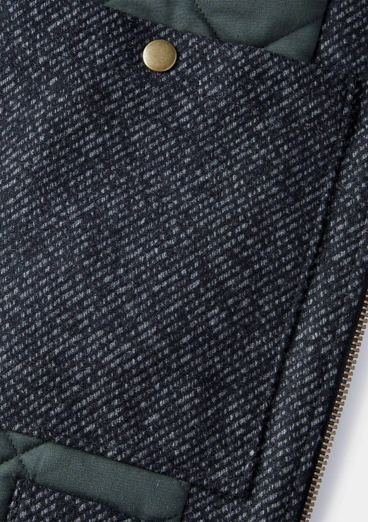 Charcoal Wool Twill Gilet