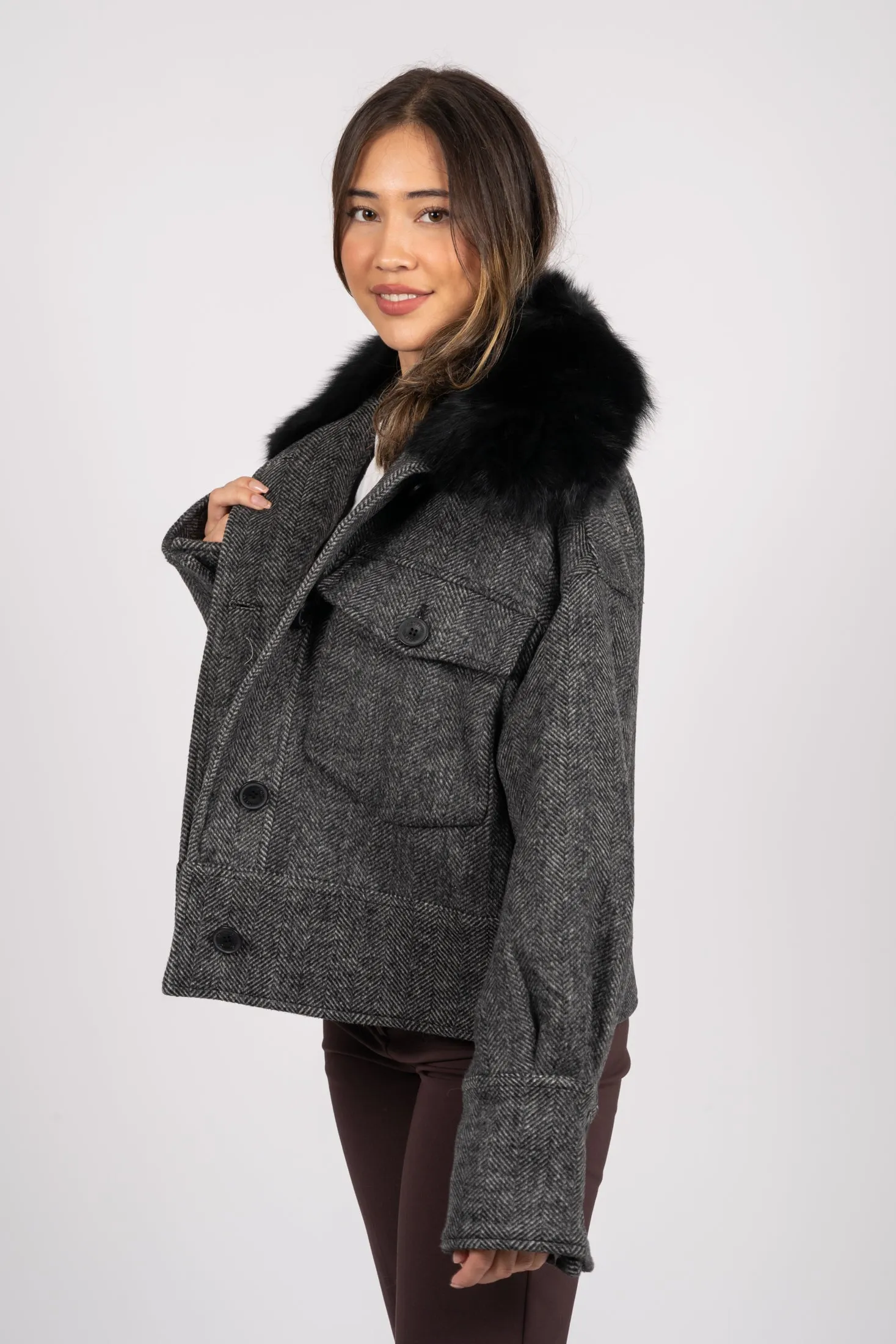 Charlie Jacket - Twill Black/Grey