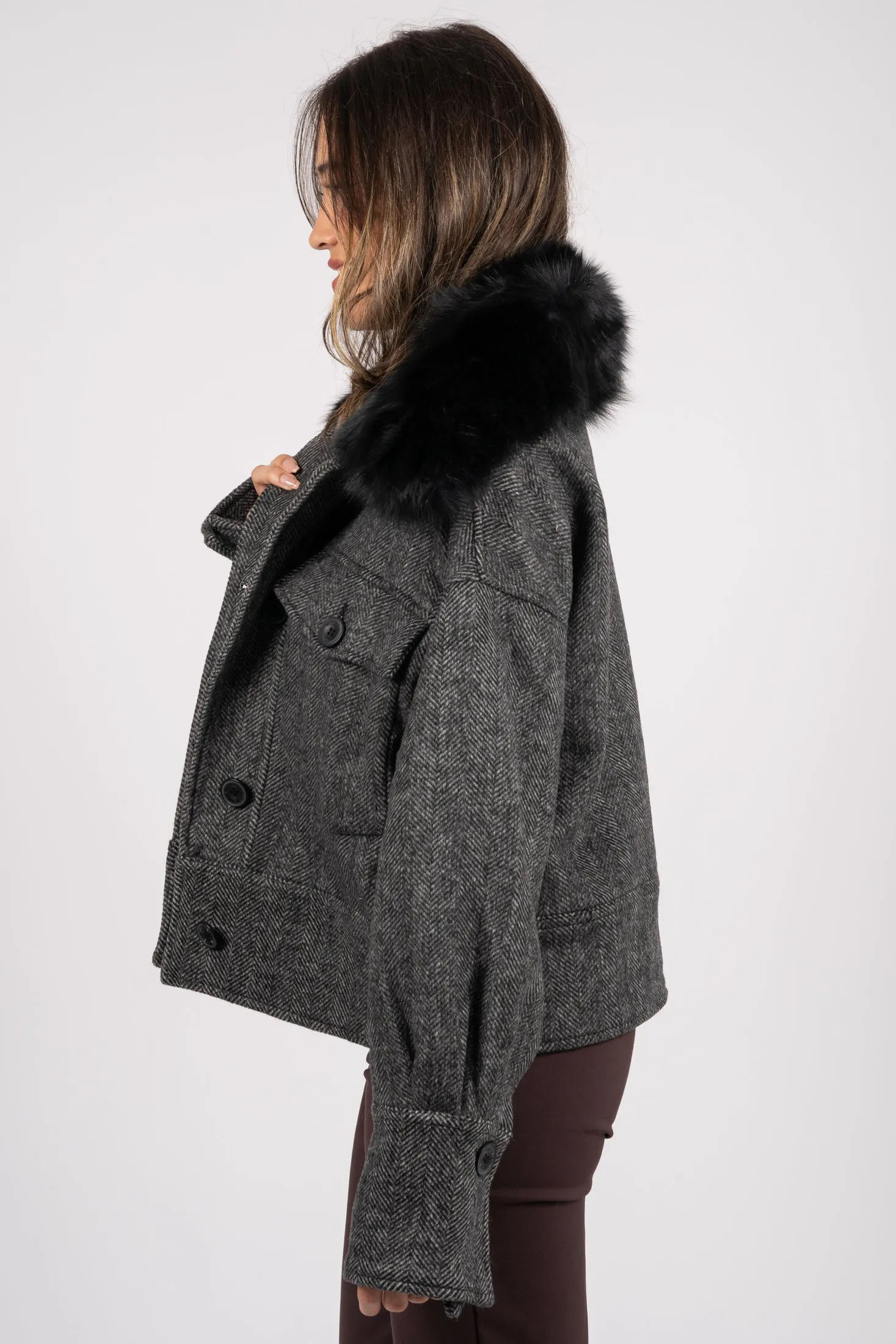 Charlie Jacket - Twill Black/Grey