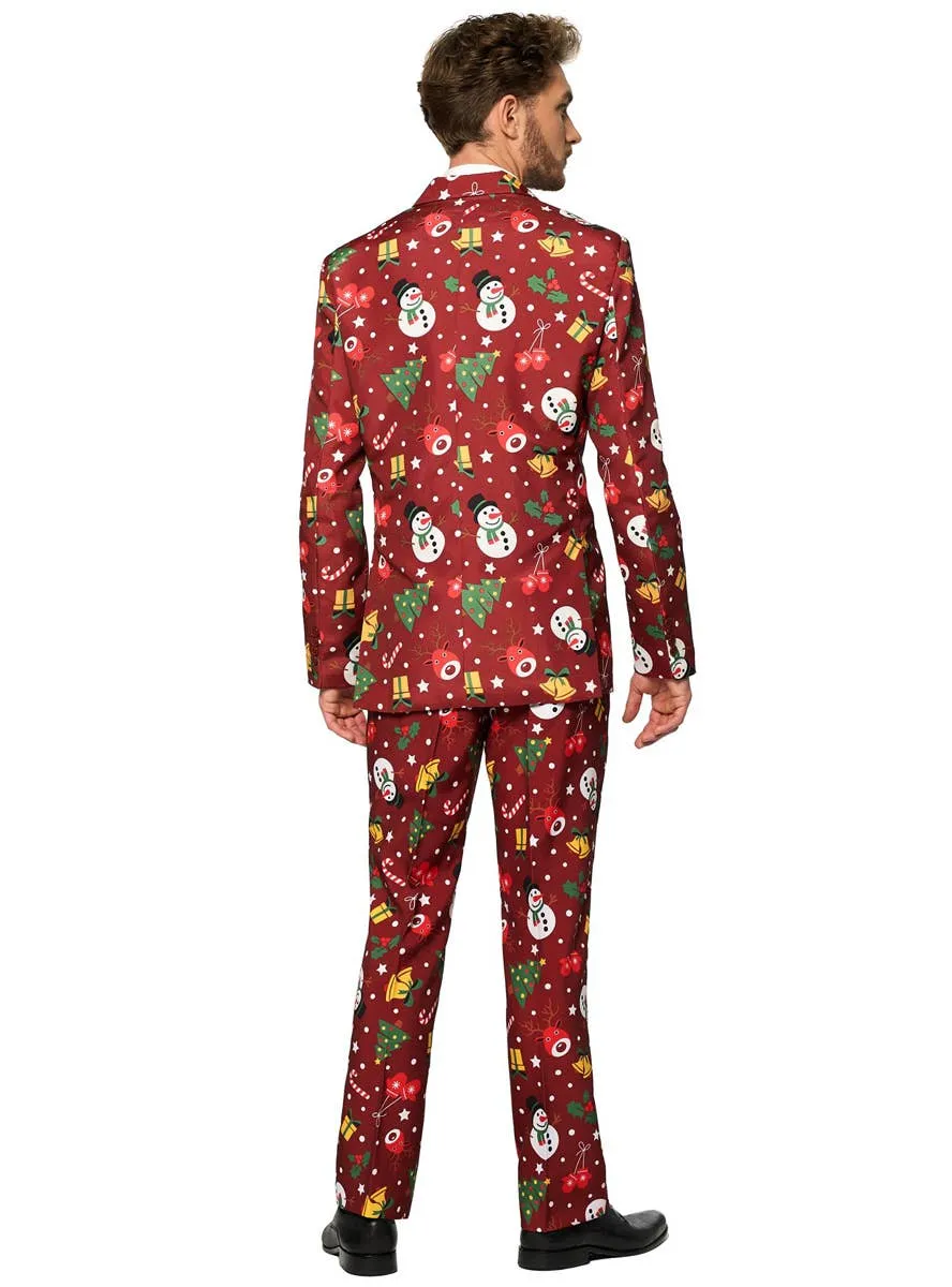 Christmas Icons Mens Red Light Up Costume Suit