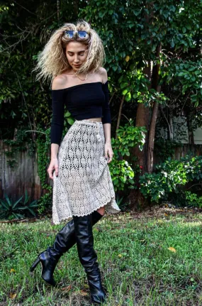 Crochet Midi Skirt or Strapless Dress