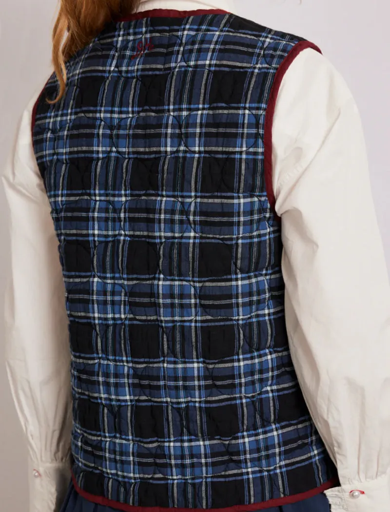 Damson Madder Womens Alva Bow Gilet Navy