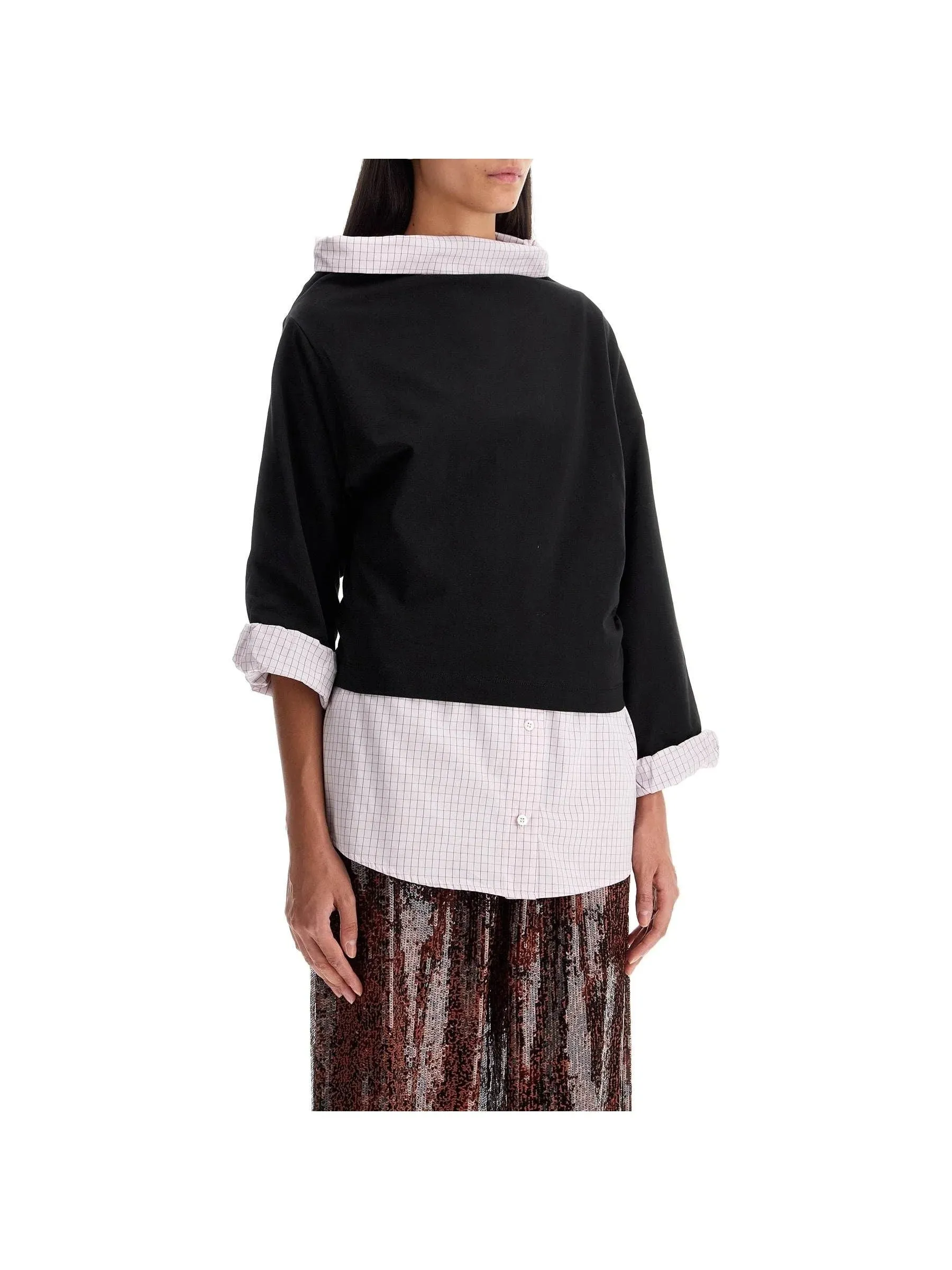 Double-layer Hybrid Top - Women's Blouse