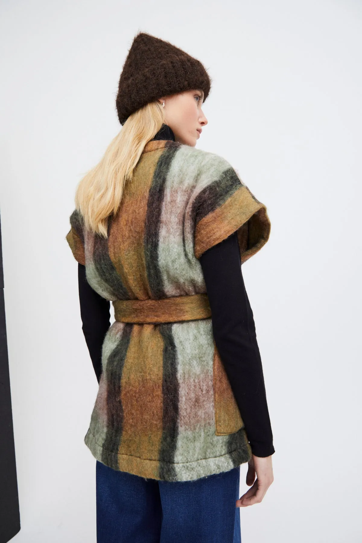 Falsie Oversized Waistcoat With Belt Mayfly
