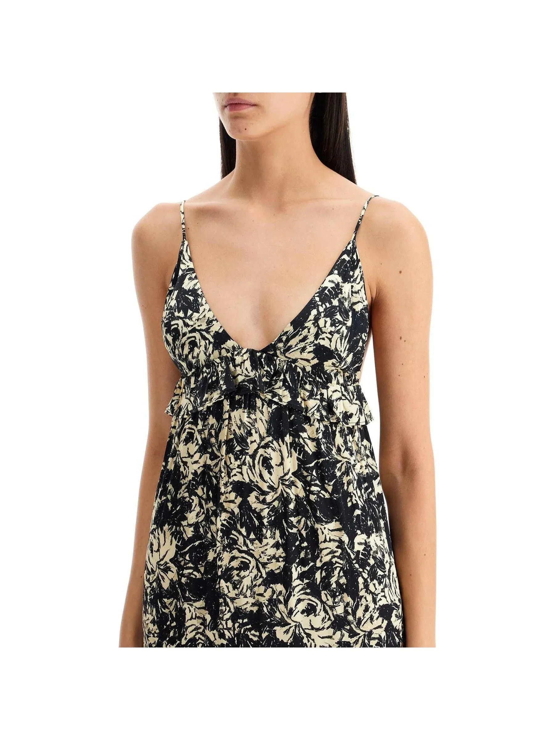 Floral Printed Satin Slip Dress