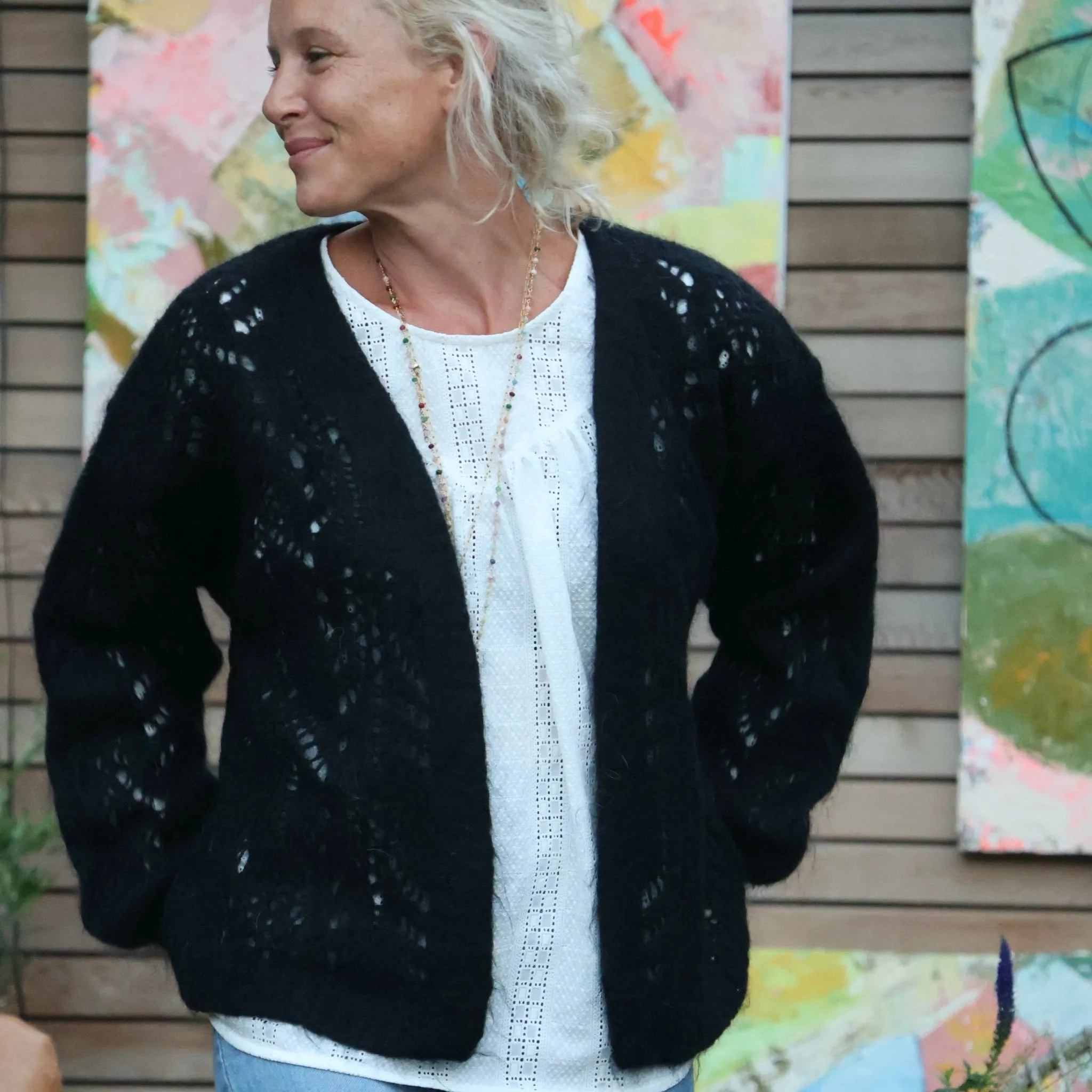 Gilet Flavie ajouré noir