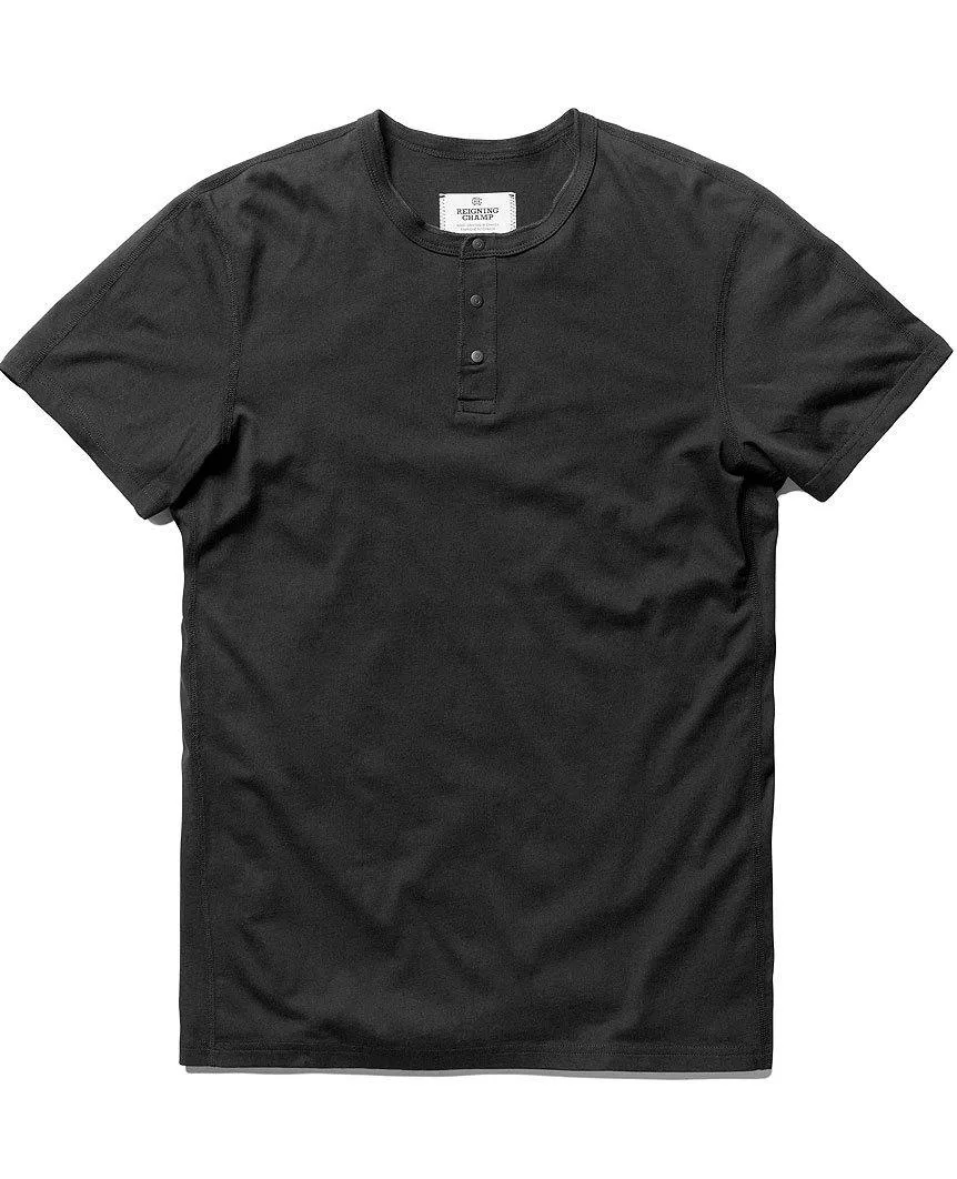 Henley Ringspun Jersey T-Shirt Black