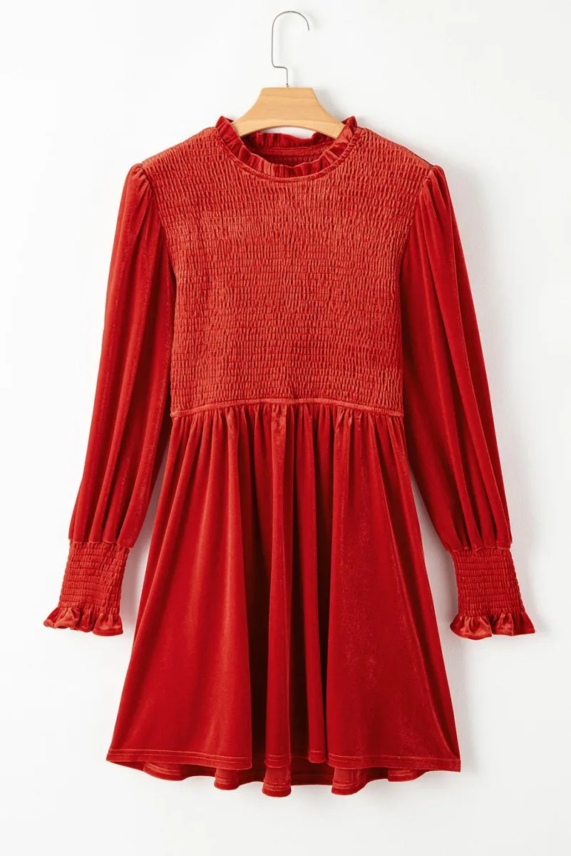 Holiday Velvet Smocked Dress