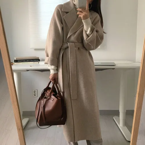 Joskaa 2000s fashion Double-Sided Cashmere Coat for Women 2024 New Small Mid-Length Autumn and Winter Elegant High-End Woolen Coat