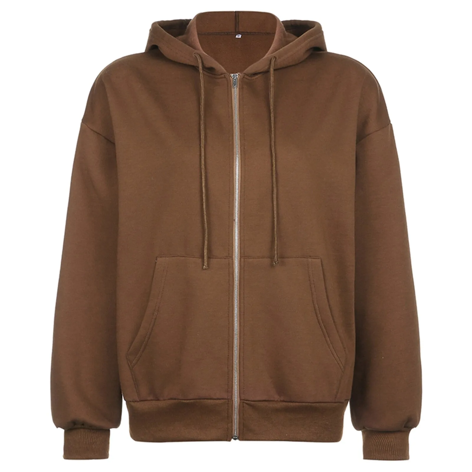 Joskaa Christmas Gift JMPRS Brown Y2K Aesthetic Hoodies Women Vintage Winter Thick Zip Up Sweatshirt Jacket Streetwear Letter Black Hooded Female Coat