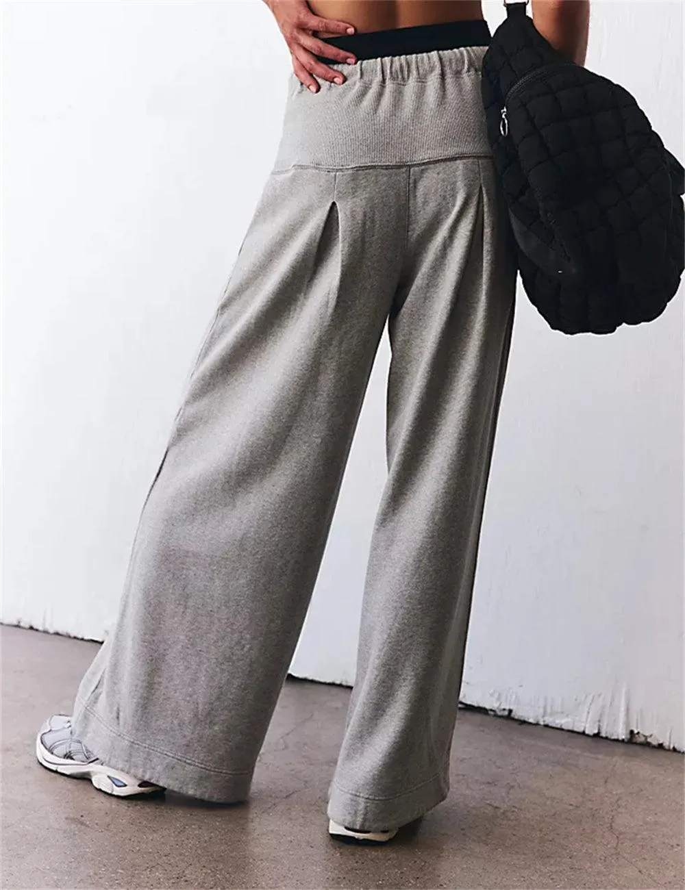 Ladies Solid Color Drawstring Soft Pants SKP602