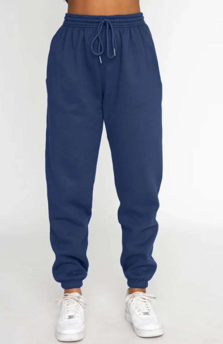 Ladies Solid Color Hoodie and Pants Sets 211021A