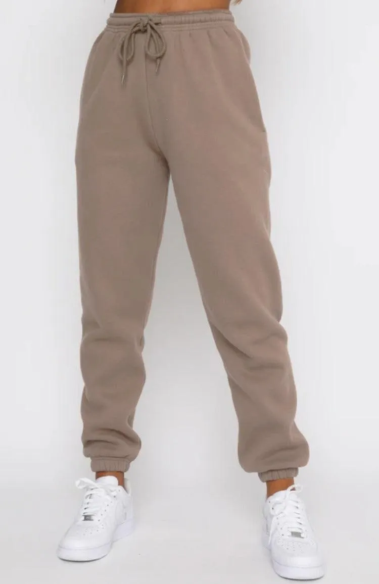 Ladies Solid Color Hoodie and Pants Sets 211021A