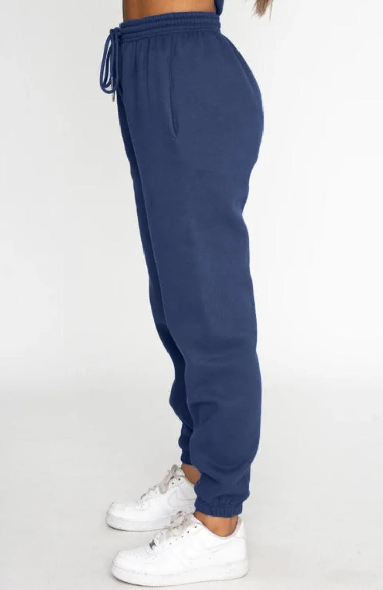 Ladies Solid Color Hoodie and Pants Sets 211021A