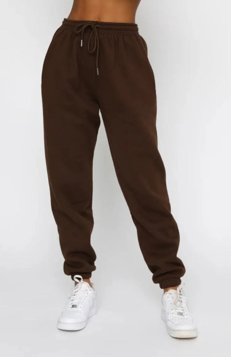 Ladies Solid Color Hoodie and Pants Sets 211021A