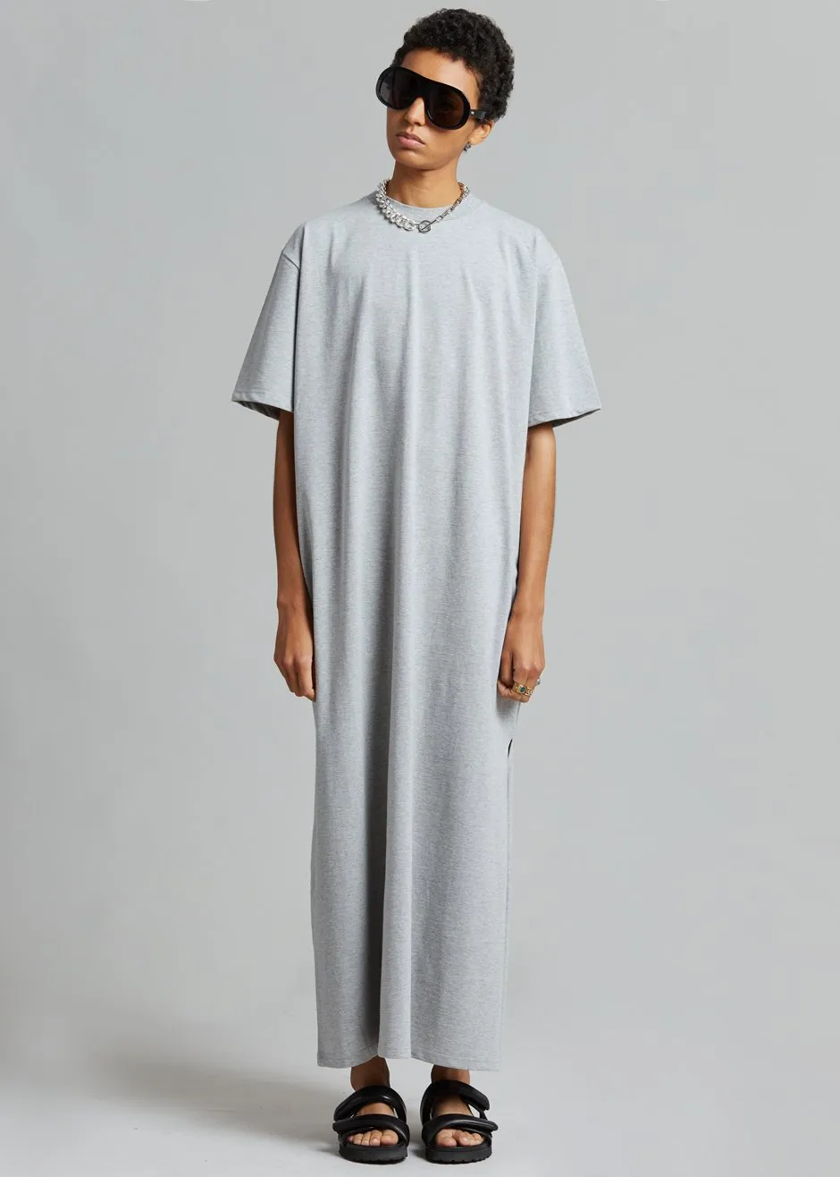 Lou Oversized Tee Dress - Heather Grey