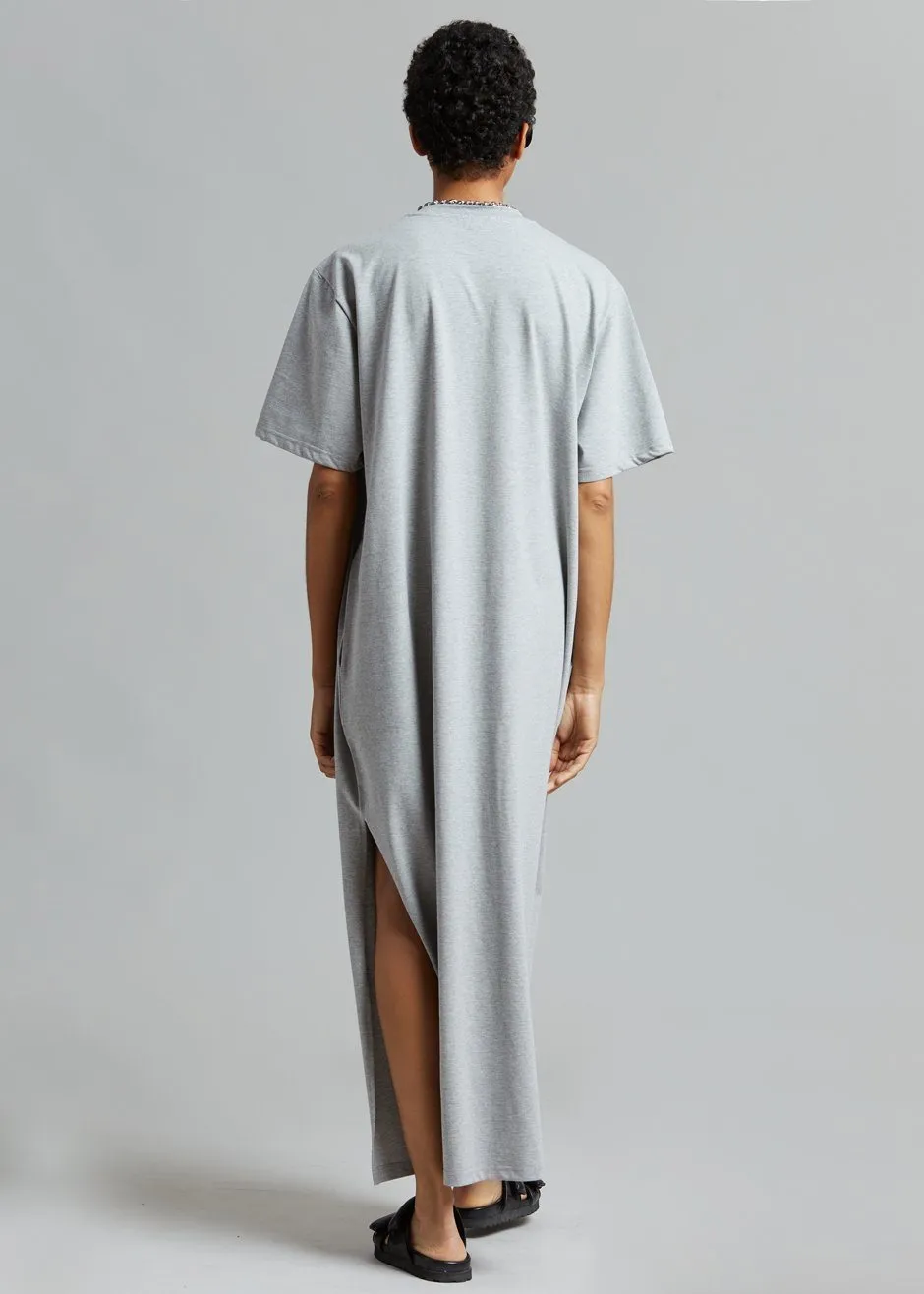 Lou Oversized Tee Dress - Heather Grey