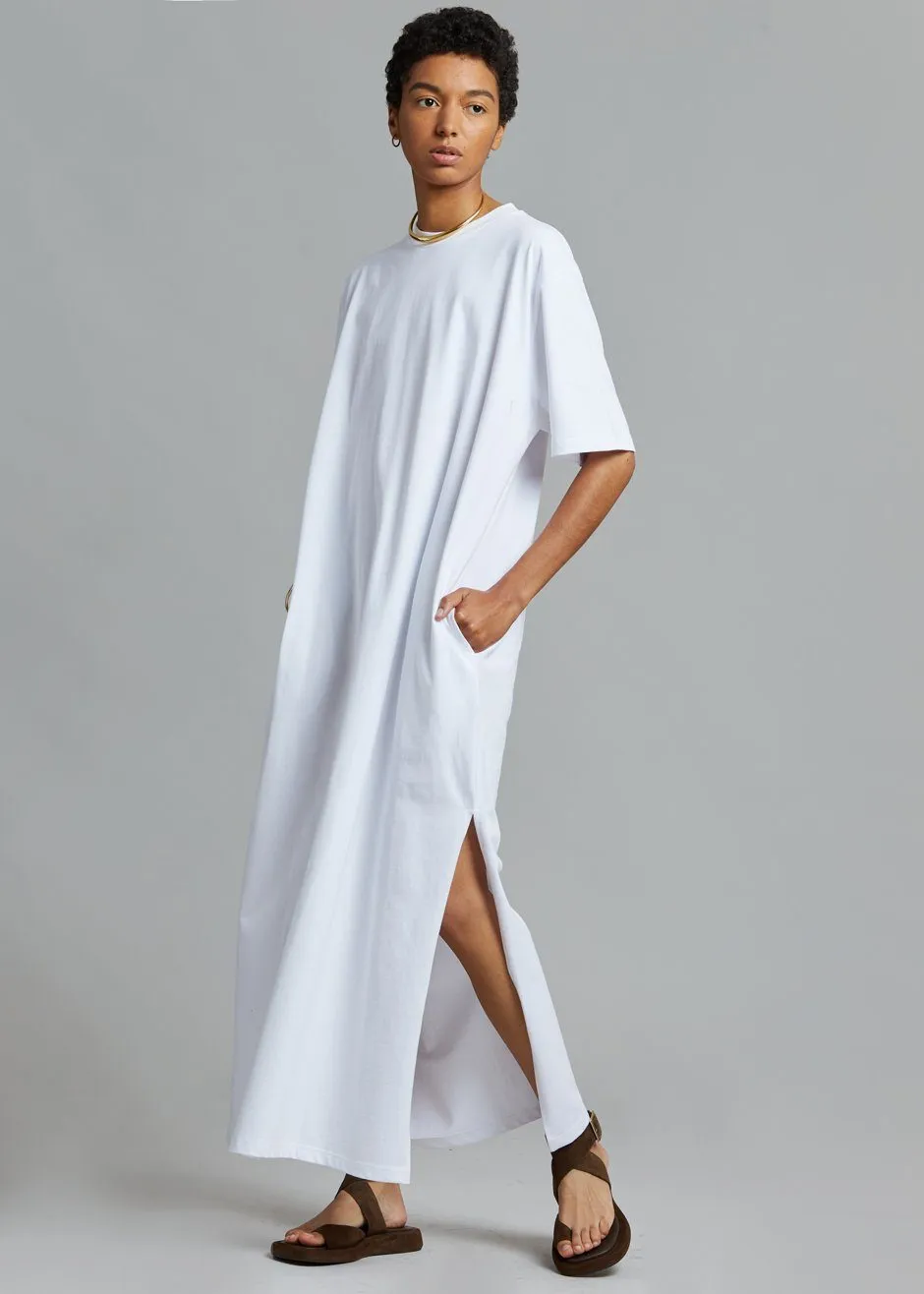 Lou Oversized Tee Dress - Optic White