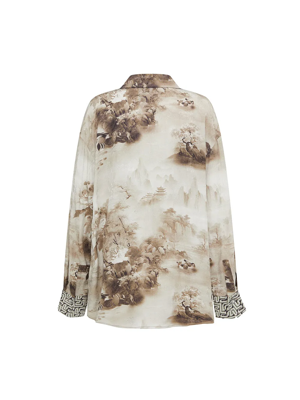 MUKZIN Lilong "Mandarin Duck" Ink-Wash Wide Leg Pants