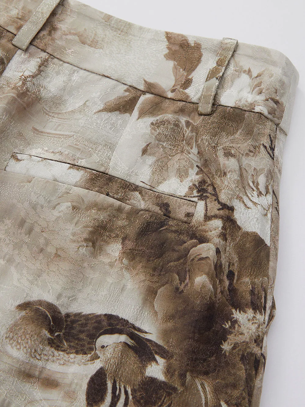 MUKZIN Lilong "Mandarin Duck" Ink-Wash Wide Leg Pants