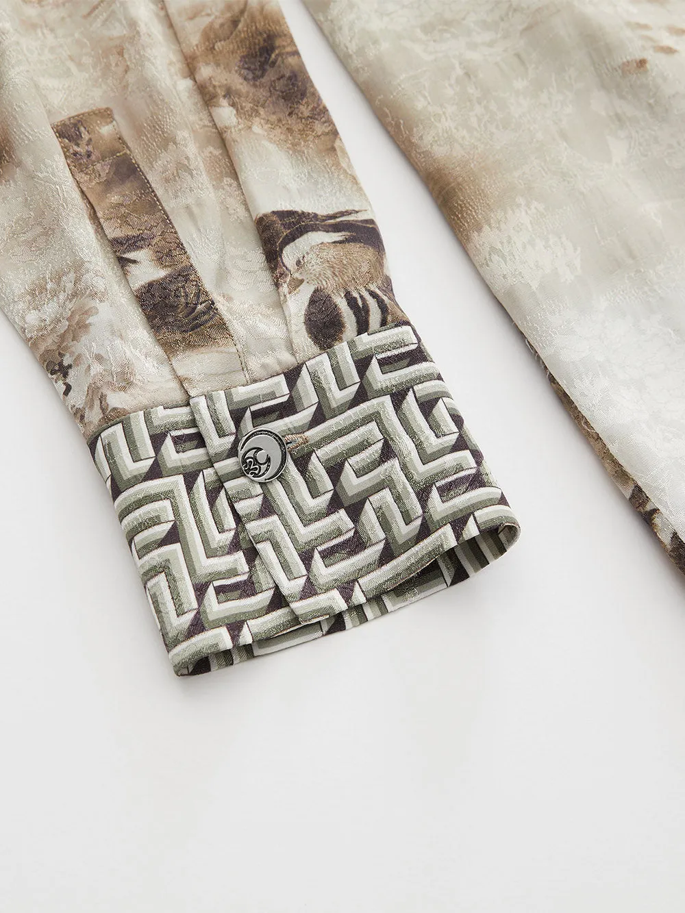 MUKZIN Lilong "Mandarin Duck" Ink-Wash Wide Leg Pants