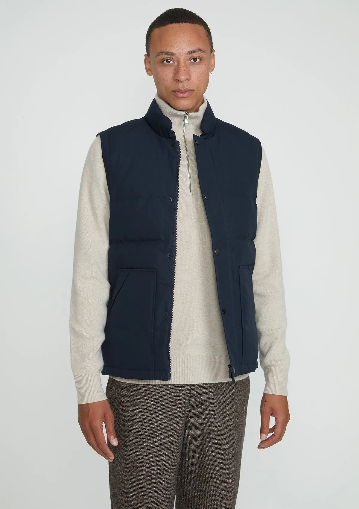 Navy Ventile Organic Cotton Down Gilet