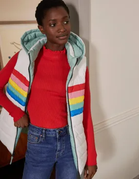 Reversible Lightweight Gilet-Ivory Stripe
