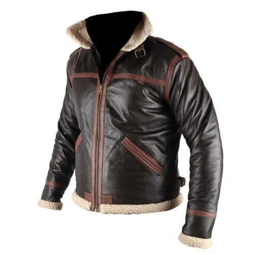 RW Authentic Sheepskin Resident Evil 4 Genuine Brown Leather Jacket