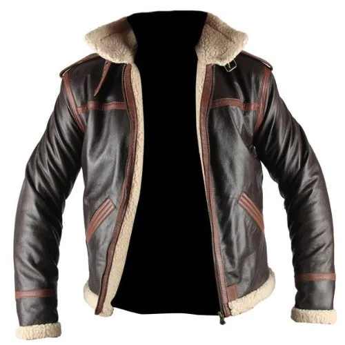 RW Authentic Sheepskin Resident Evil 4 Genuine Brown Leather Jacket